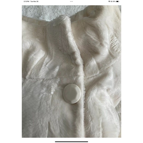 Worthington Womans FauxFur Cream Mid-Length/Driving Coat Womens Size Large - Picture 7 of 11
